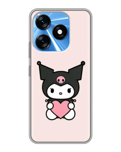 Чехол для TECNO Spark 10 с картинкой «Kuromi и сердце»