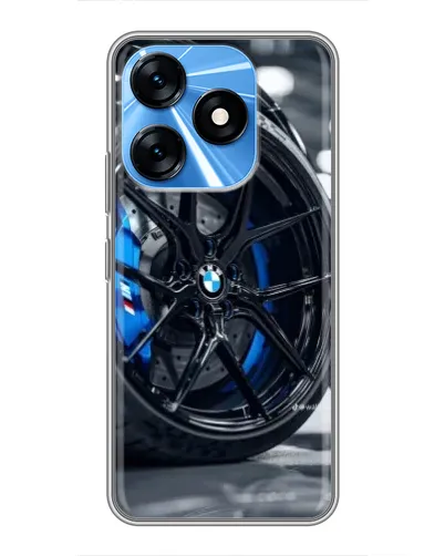 Чехол для TECNO Spark 10 с картинкой «Колесо BMW вблизи»
