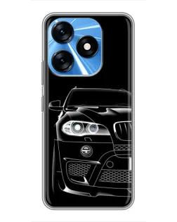 Чехол для TECNO Spark 10 с картинкой «Темный силуэт BMW»