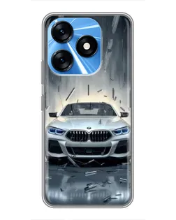 Чехол для TECNO Spark 10 с картинкой «BMW в свете фар»