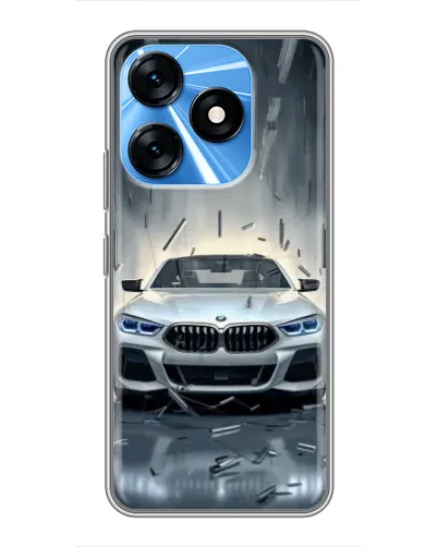 Чехол для TECNO Spark 10 с картинкой «BMW в свете фар»