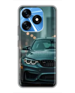 Чехол для TECNO Spark 10 с картинкой «BMW в огнях города»