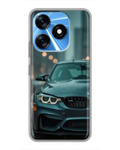 Чехол для TECNO Spark 10 с картинкой «BMW в огнях города»