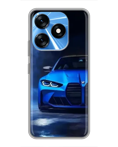 Чехол для TECNO Spark 10 с картинкой «Голубая BMW M4»