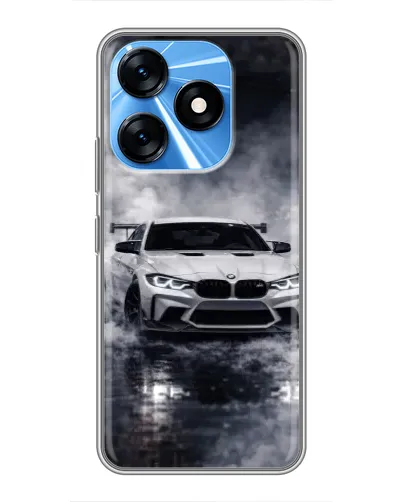 Чехол для TECNO Spark 10 с картинкой «BMW сквозь туман»