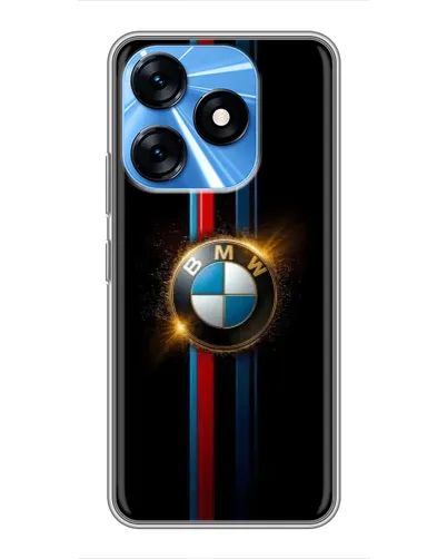 Чехол для TECNO Spark 10 с картинкой «BMW M-Power неон»