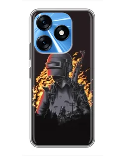 Чехол для TECNO Spark 10 с картинкой «PUBG — огненный силуэт» Чехол для TECNO Spark 10 с картинкой «PUBG — огненный силуэт»