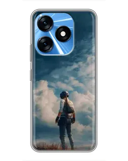 Чехол для TECNO Spark 10 с картинкой «Герой PUBG на скале» Чехол для TECNO Spark 10 с картинкой «Герой PUBG на скале»