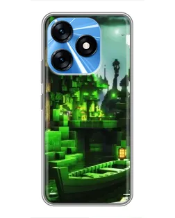Чохол для TECNO Spark 10 з картинкою «Minecraft лісовий пейзаж»