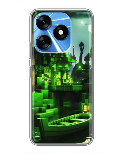 Чохол для TECNO Spark 10 з картинкою «Minecraft лісовий пейзаж»