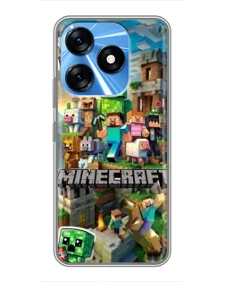Чохол для TECNO Spark 10 з картинкою «Замок Minecraft»