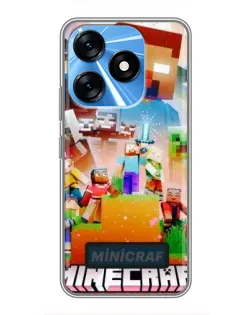 Чохол для TECNO Spark 10 з картинкою «Minecraft герої гри»
