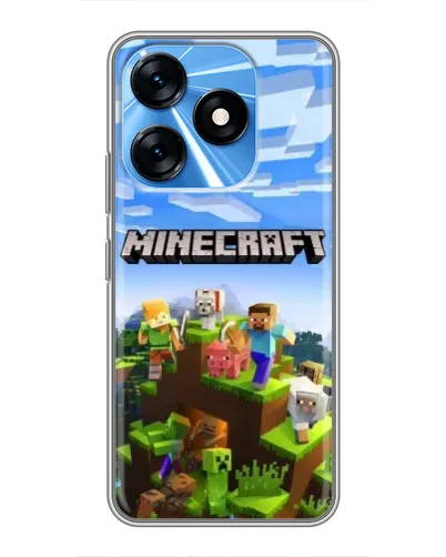 Чохол для TECNO Spark 10 з картинкою «Minecraft класичний світ»