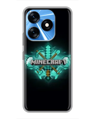 Чохол для TECNO Spark 10 з картинкою «Minecraft Diamond лого»