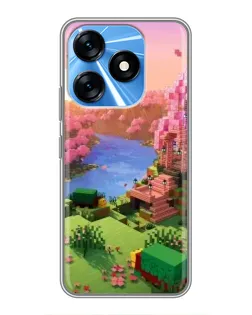 Чохол для TECNO Spark 10 з картинкою «Рожеве дерево Minecraft»