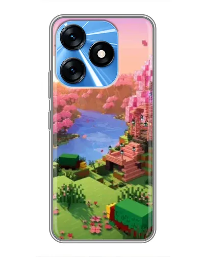 Чохол для TECNO Spark 10 з картинкою «Рожеве дерево Minecraft»