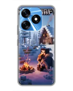 Чохол для TECNO Spark 10 з картинкою «Зимовий Minecraft»