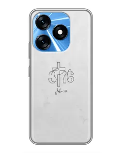 Чехол для TECNO Spark 10 с картинкой «Иоанна 3:16 Крест» Чехол для TECNO Spark 10 с картинкой «Иоанна 3:16 Крест»