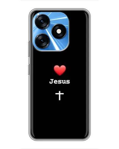 Чехол для TECNO Spark 10 с картинкой «Сердце - Jesus»