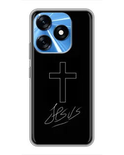 Чехол для TECNO Spark 10 с картинкой «Графический крест Jesus» Чехол для TECNO Spark 10 с картинкой «Графический крест Jesus»