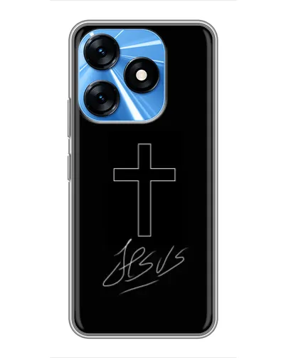 Чехол для TECNO Spark 10 с картинкой «Графический крест Jesus» Чехол для TECNO Spark 10 с картинкой «Графический крест Jesus»