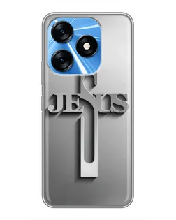 Чехол для TECNO Spark 10 с картинкой «Металлический крест Jesus» Чехол для TECNO Spark 10 с картинкой «Металлический крест Jesus»