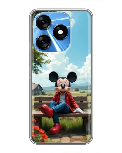 Чехол для TECNO Spark 10 с картинкой «Микки на скамейке»