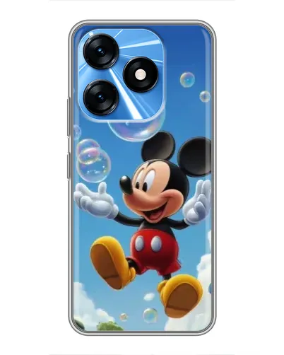 Чехол для TECNO Spark 10 с картинкой «Mickey и мыльные пузыри»