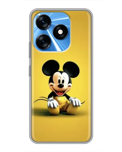 Чехол для TECNO Spark 10 с картинкой «Микки на желтом»