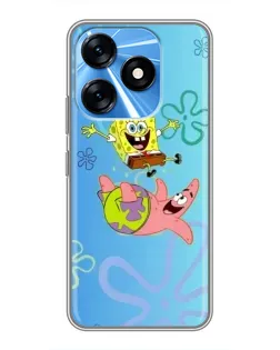 Чехол для TECNO Spark 10 с картинкой «Спанч Боб и Патрик» Чехол для TECNO Spark 10 с картинкой «Спанч Боб и Патрик»