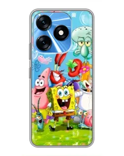 Чехол для TECNO Spark 10 с картинкой «Губка Боб и друзья» Чехол для TECNO Spark 10 с картинкой «Губка Боб и друзья»