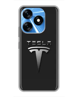Чехол для TECNO Spark 10 с картинкой «Стальной логотип Tesla» Чехол для TECNO Spark 10 с картинкой «Стальной логотип Tesla»