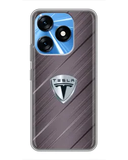 Чехол для TECNO Spark 10 с картинкой «Металлическая текстура Tesla» Чехол для TECNO Spark 10 с картинкой «Металлическая текстура Tesla»