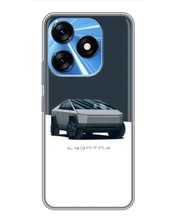 Чехол для TECNO Spark 10 с картинкой «Серебристый Cybertruck Tesla» Чехол для TECNO Spark 10 с картинкой «Серебристый Cybertruck Tesla»