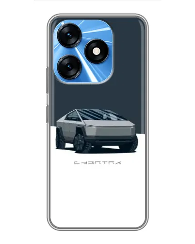 Чехол для TECNO Spark 10 с картинкой «Серебристый Cybertruck Tesla» Чехол для TECNO Spark 10 с картинкой «Серебристый Cybertruck Tesla»