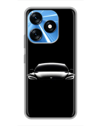 Чехол для TECNO Spark 10 с картинкой «Фары Tesla Night» Чехол для TECNO Spark 10 с картинкой «Фары Tesla Night»