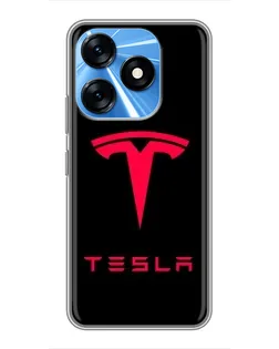 Чехол для TECNO Spark 10 с картинкой «Tesla Red Logo» Чехол для TECNO Spark 10 с картинкой «Tesla Red Logo»