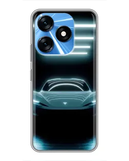 Чехол для TECNO Spark 10 с картинкой «Tesla в неоне» Чехол для TECNO Spark 10 с картинкой «Tesla в неоне»