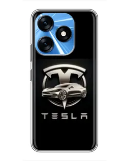 Чехол для TECNO Spark 10 с картинкой «Tesla — серебристое авто» Чехол для TECNO Spark 10 с картинкой «Tesla — серебристое авто»