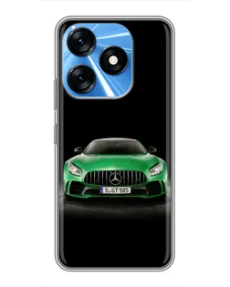 Чехол для TECNO Spark 10 с картинкой «Mercedes — неоновый лого»