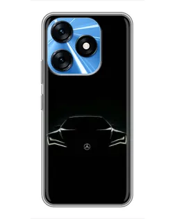 Чехол для TECNO Spark 10 с картинкой «Mercedes — силуэт авто» Чехол для TECNO Spark 10 с картинкой «Mercedes — силуэт авто»