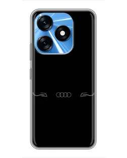 Чехол для TECNO Spark 10 с картинкой «Audi — световой подпись»
