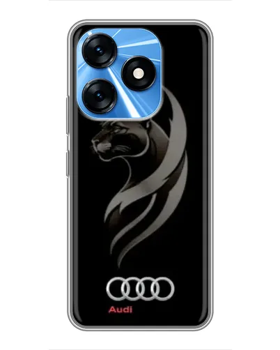 Чехол для TECNO Spark 10 с картинкой «Графика — пантера и Audi» Чехол для TECNO Spark 10 с картинкой «Графика — пантера и Audi»
