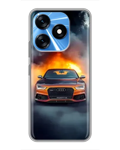 Чехол для TECNO Spark 10 с картинкой «Audi в огненном дыму» Чехол для TECNO Spark 10 с картинкой «Audi в огненном дыму»