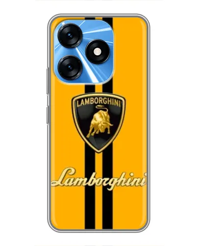 Чехол для TECNO Spark 10 с картинкой «Lamborghini Stripe желтый»