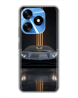 Чехол для TECNO Spark 10 с картинкой «Lamborghini золотые линии» Чехол для TECNO Spark 10 с картинкой «Lamborghini золотые линии»