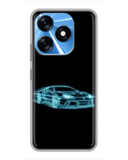 Чехол для TECNO Spark 10 с картинкой «Неоновый контур Lamborghini» Чехол для TECNO Spark 10 с картинкой «Неоновый контур Lamborghini»