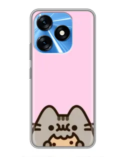 Чохол для TECNO Spark 10 з картинкою «Pusheen та печиво»