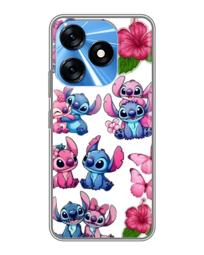 Чехол для TECNO Spark 10 с картинкой «Стикеры Stitch и Angel»