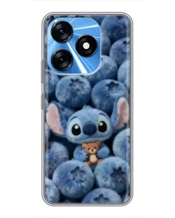 Чехол для TECNO Spark 10 с картинкой «Стич и голубика» Чехол для TECNO Spark 10 с картинкой «Стич и голубика»